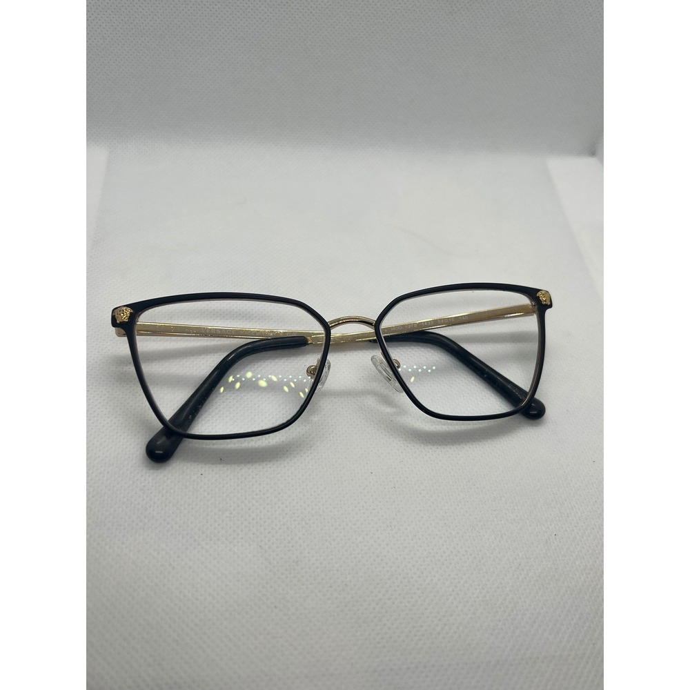 Versace Eyeglasses Frames Black Gold Medusa Designer MOD. 1275‎ New